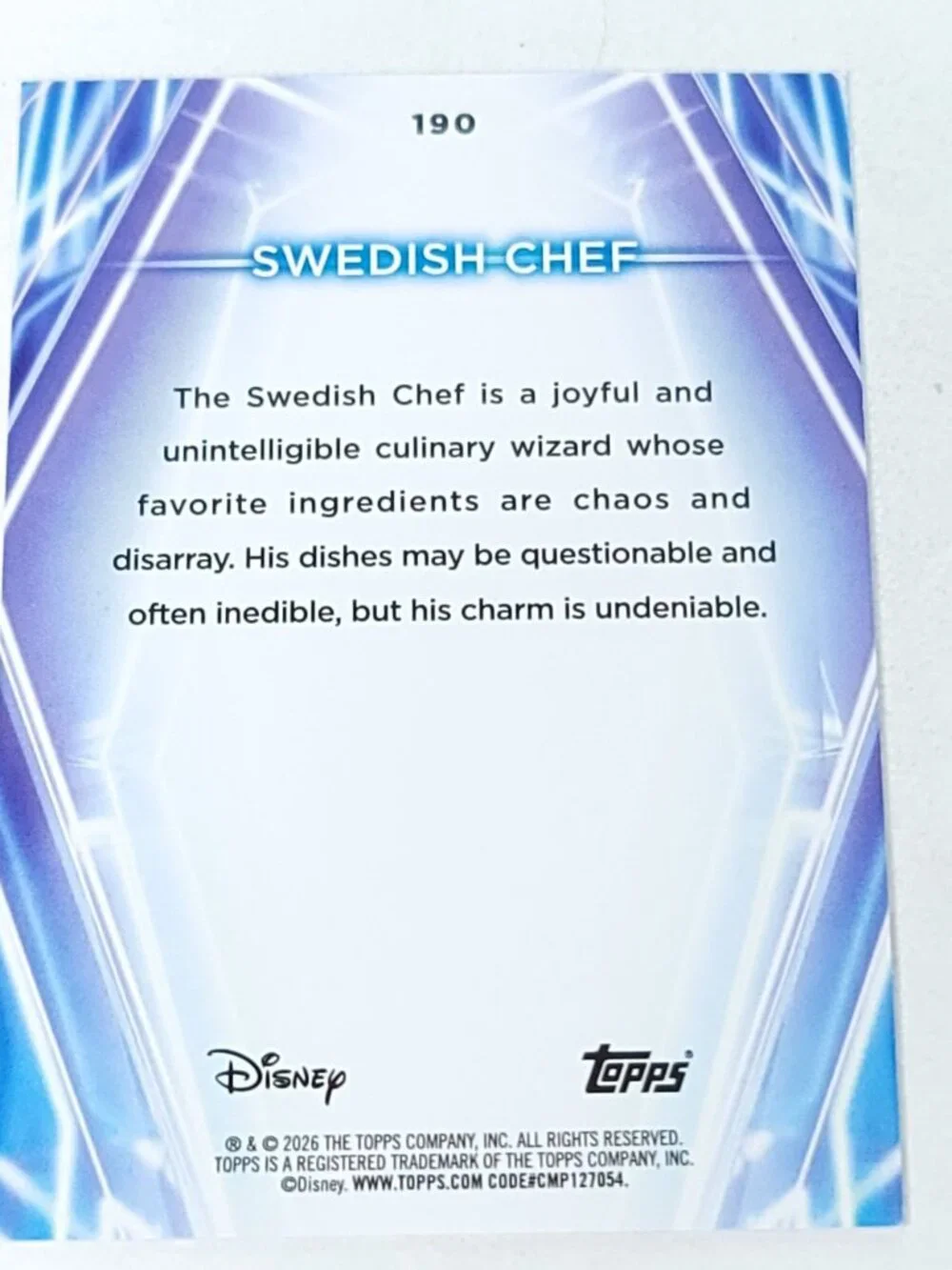 Swedish Chef  Topps 2026 Disney Neon Holo Parallel Refractor Limited 60/99 - Picture 5 of 5
